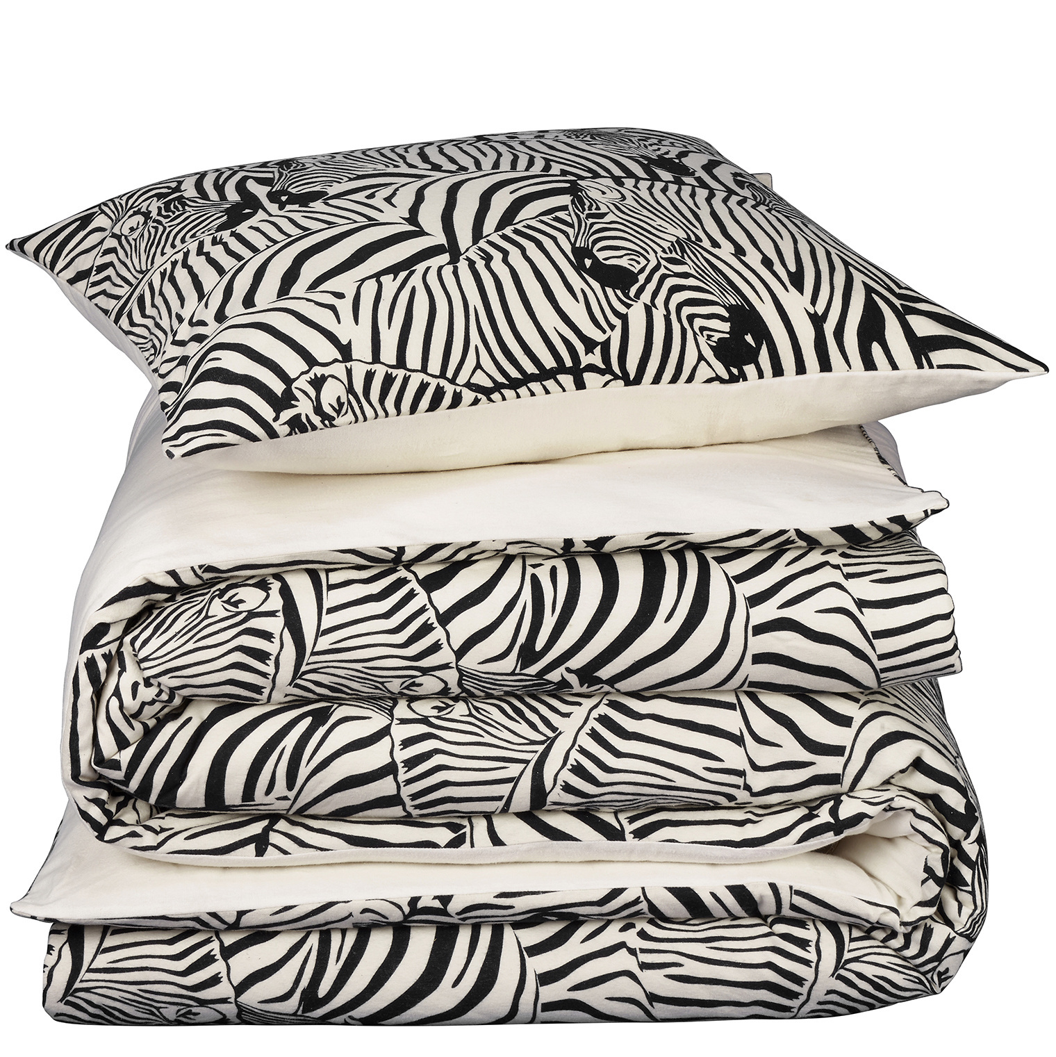 De Witte Lietaer Duvet cover Zebra Cream - Single - 140 x 200/220 cm - Cotton Flannel