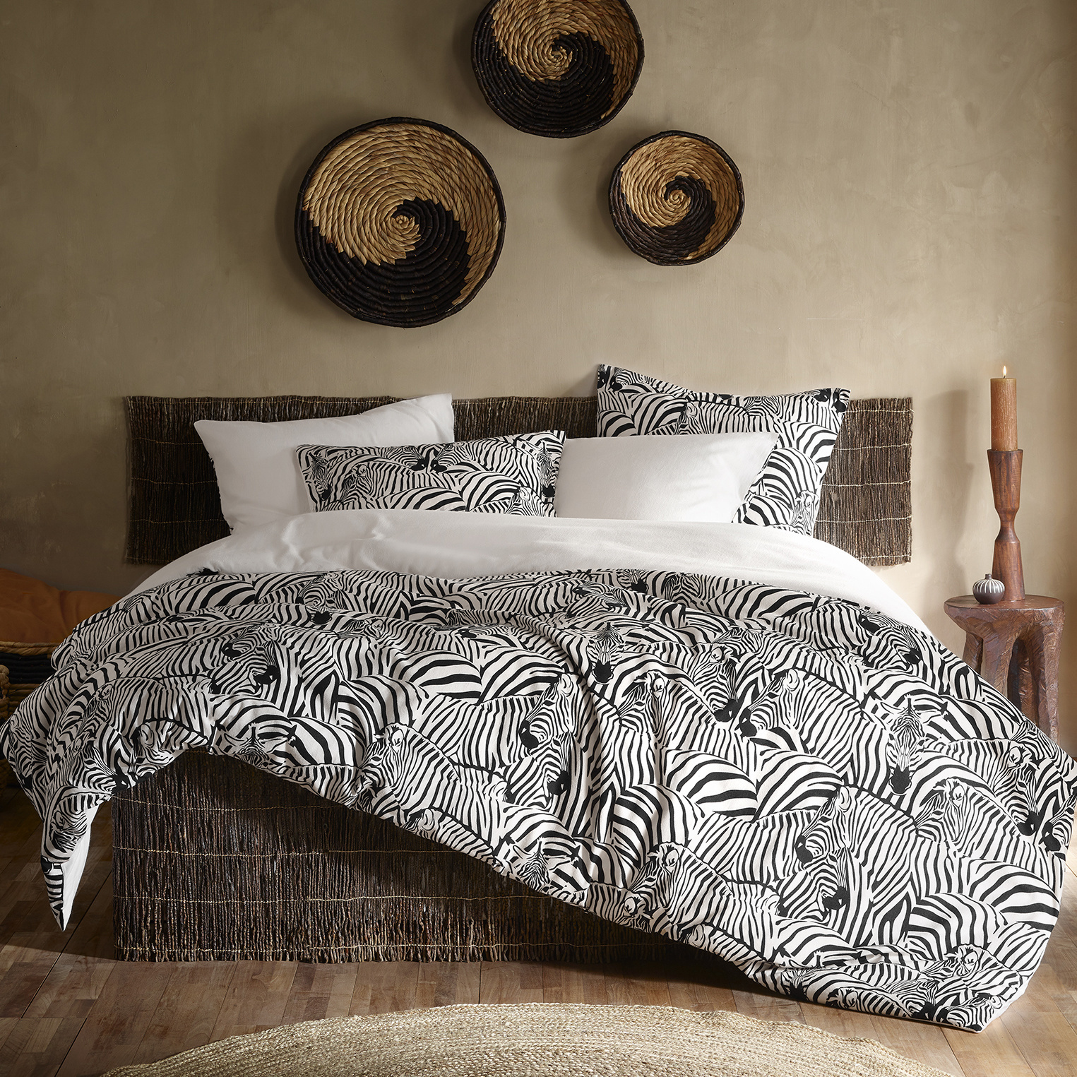 De Witte Lietaer Duvet cover Zebra Cream - Single - 140 x 200/220 cm - Cotton Flannel