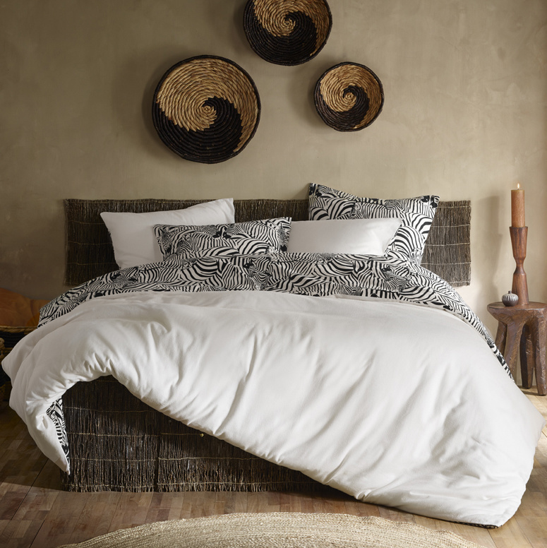 De Witte Lietaer Duvet cover Zebra Cream - Single - 140 x 200/220 cm - Cotton Flannel