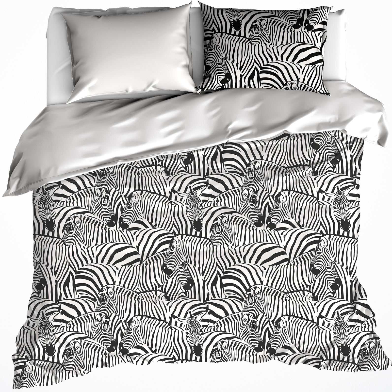 De Witte Lietaer Dekbedovertrek Zebra Cream - Tweepersoons - 200 x 200/220 cm - Katoen Flanel