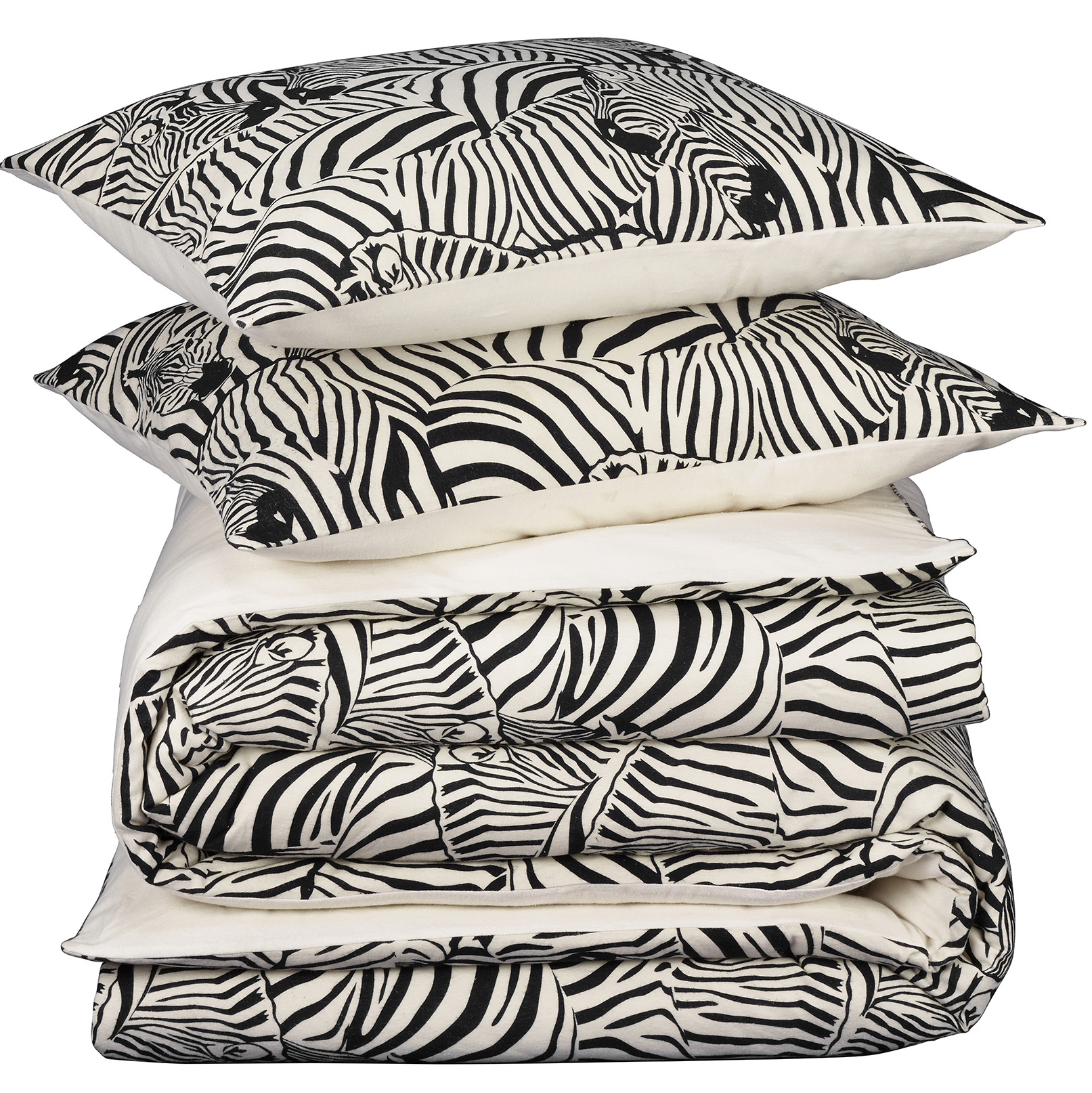 De Witte Lietaer Duvet cover Zebra Cream - Double - 200 x 200/220 cm - Cotton Flannel