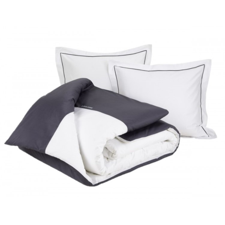 De Witte Lietaer Duvet cover Elegance Off White Ebony - Single - 140 x 200/220 cm - Cotton Satin