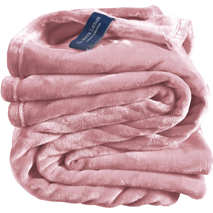 De Witte Lietaer Fleece blanket Cosy Dusty Rose - 150 x 200 cm - Pink