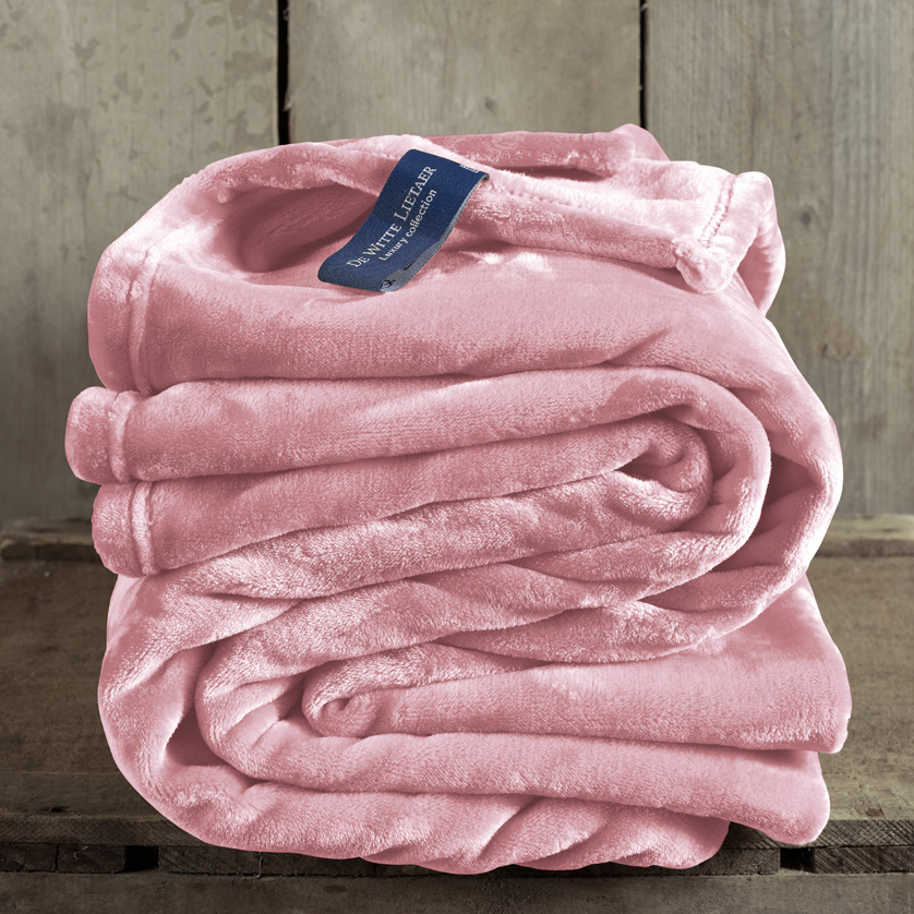 De Witte Lietaer Fleece blanket Cosy Dusty Rose - 150 x 200 cm - Pink