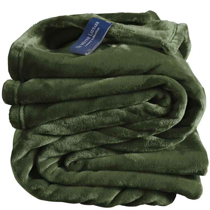 De Witte Lietaer Fleece blanket Cozy Khaki - 150 x 200 cm - Green