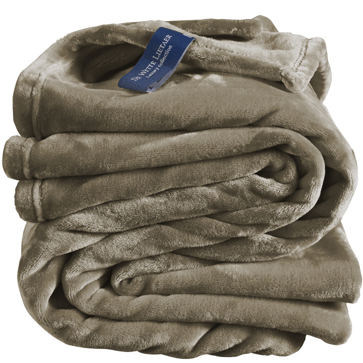 De Witte Lietaer Fleece blanket Cosy Taupe - 150 x 200 cm - Taupe