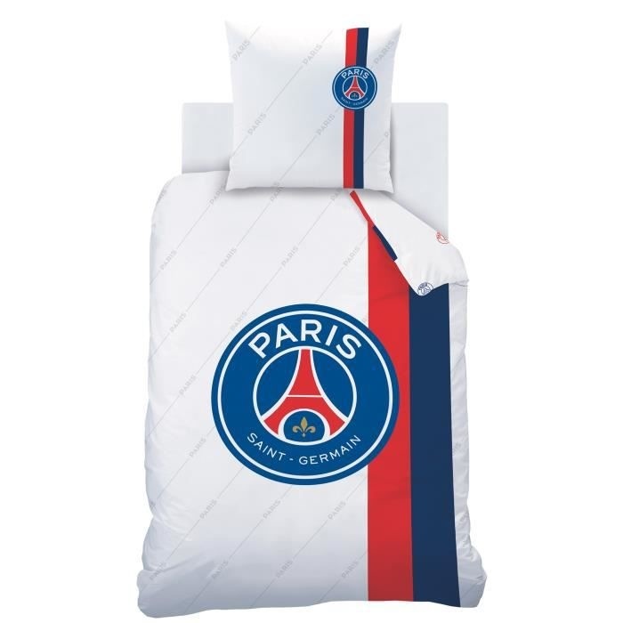 Paris Saint Germain Duvet cover Retro White - Single - 140 x 200 cm - Cotton