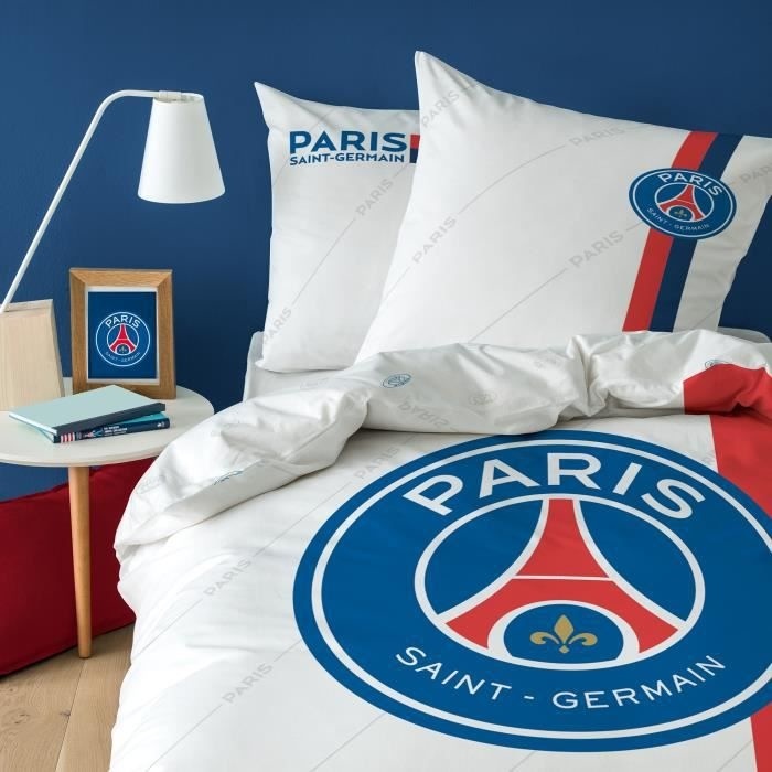 Paris Saint Germain Dekbedovertrek Retro White - Eenpersoons - 140 x 200 cm - Katoen