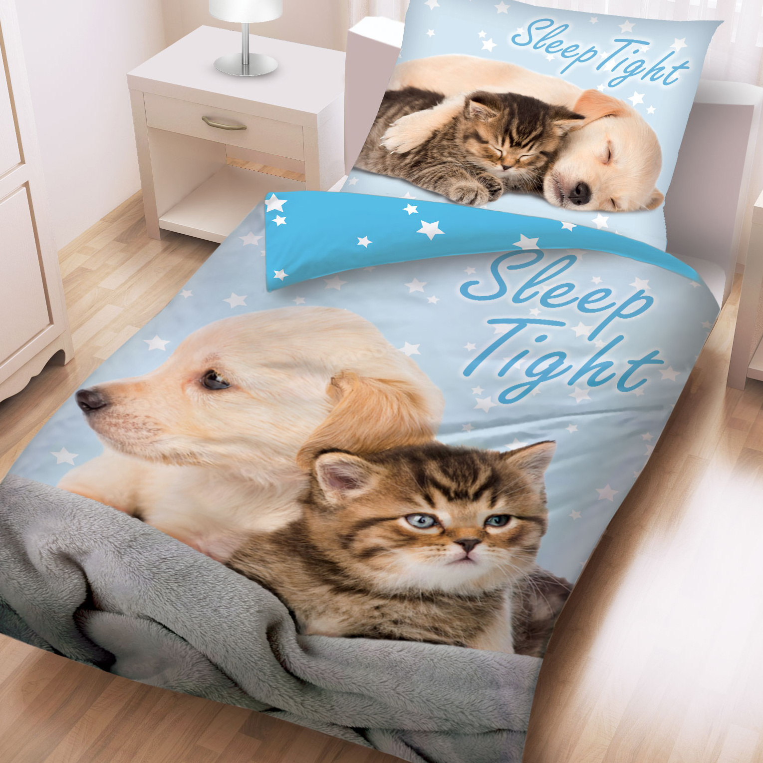 Animal Pictures Duvet cover Sleep Tight - Single - 140 x 200 cm - Cotton