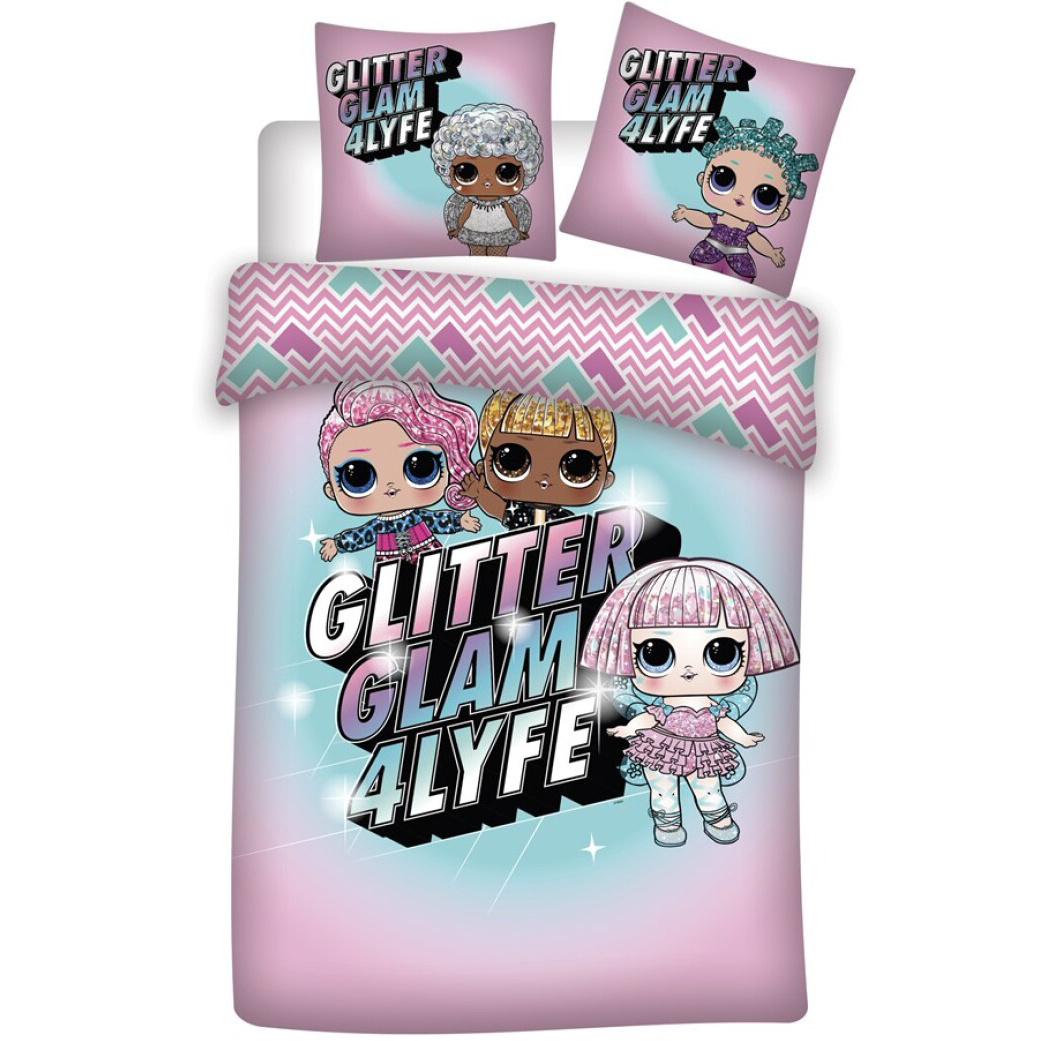L.O.L. Surprise Dekbedovertrek Glitter Glam 4Life - Eenpersoons - 140 x 200 cm - Katoen