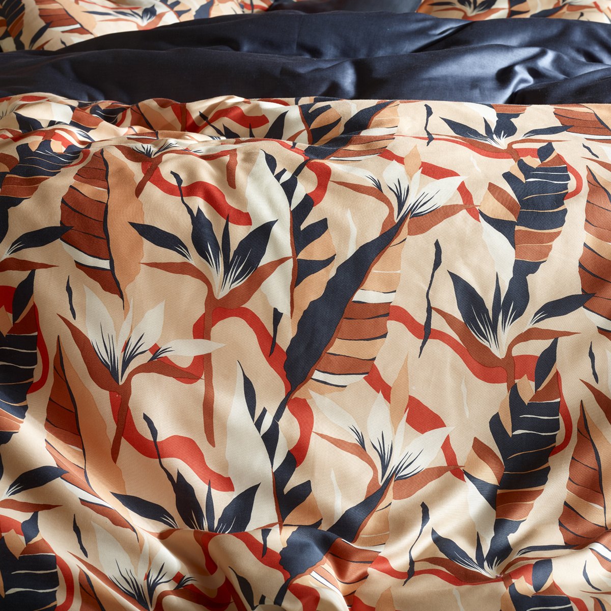 De Witte Lietaer Duvet cover Jungle Cat Dress Blues - Single - 140 x 200/220 cm - Cotton Satin