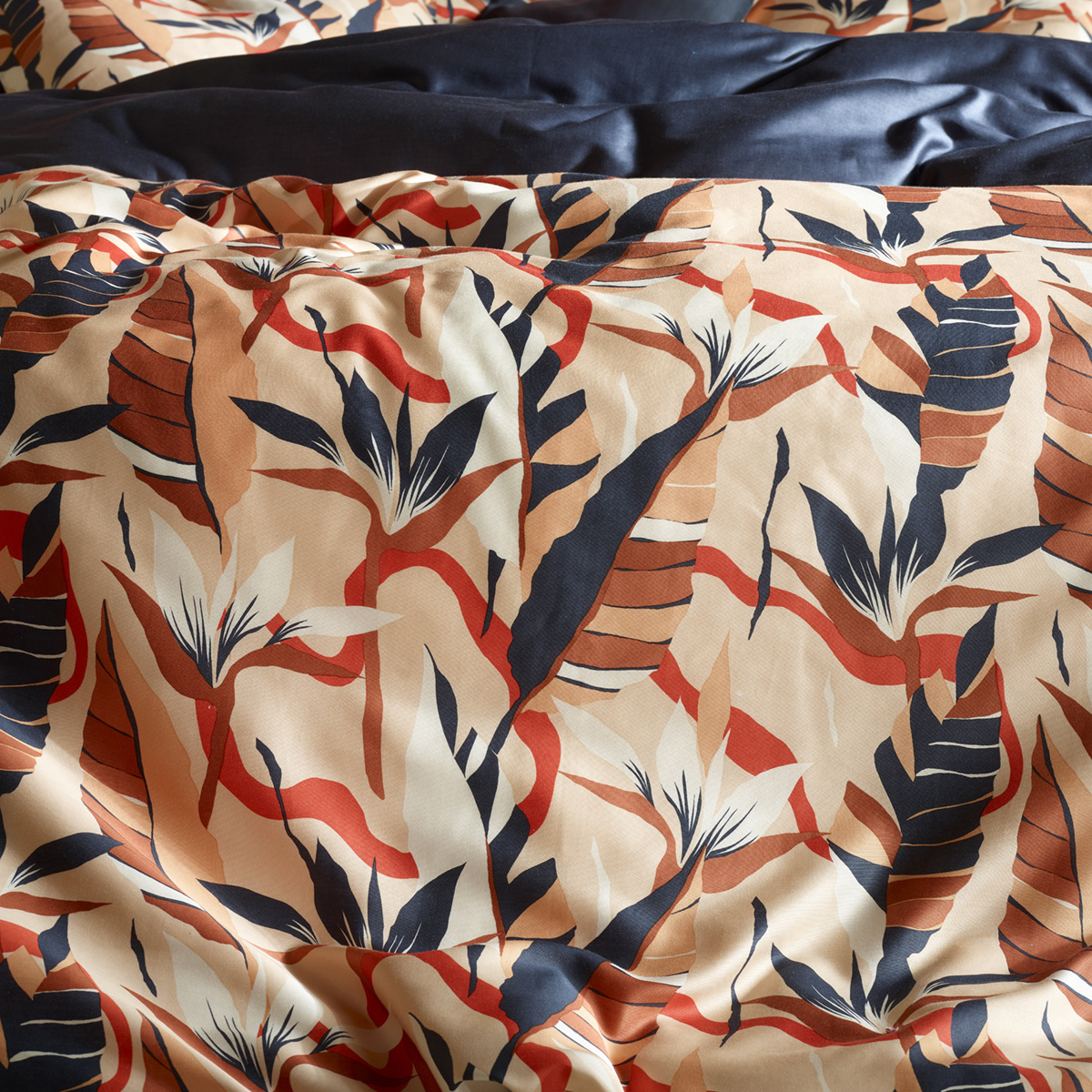 De Witte Lietaer Duvet cover Junglecat Dress Blues - Double - 200 x 200/220 cm - Cotton Satin