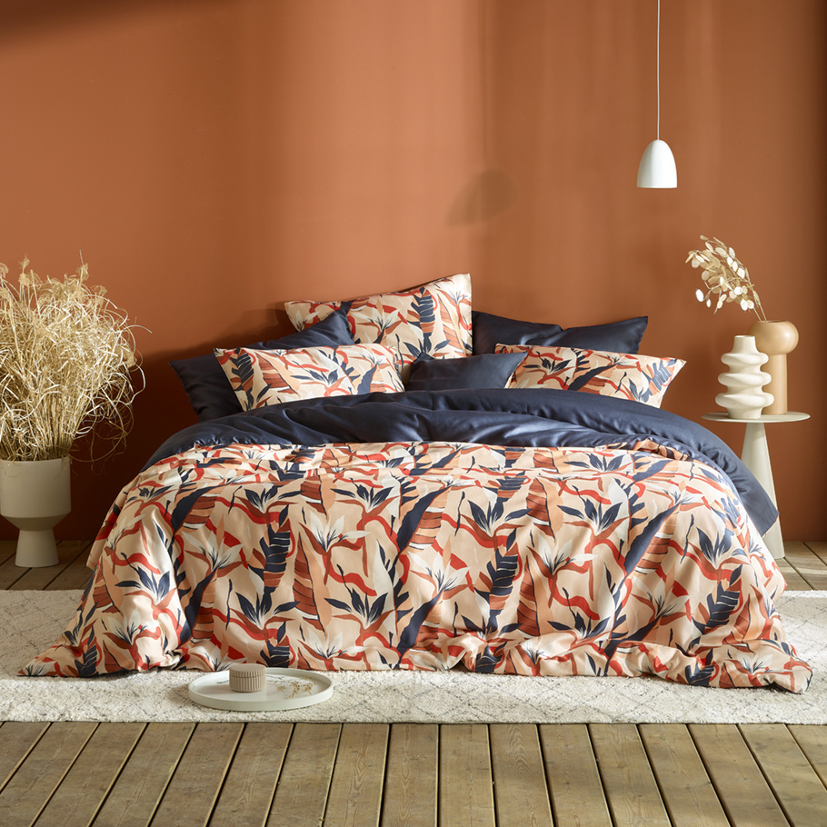 De Witte Lietaer Duvet cover Junglecat Dress Blues - Double - 200 x 200/220 cm - Cotton Satin