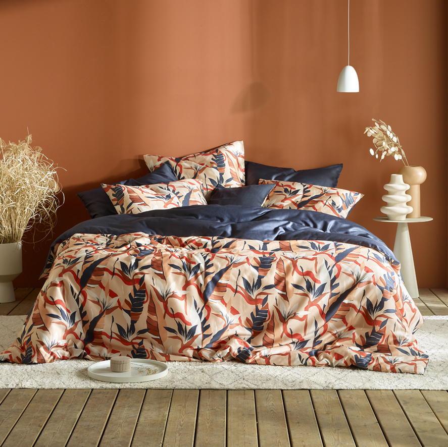 De Witte Lietaer Duvet cover Junglecat Dress Blues - Double - 200 x 200/220 cm - Cotton Satin