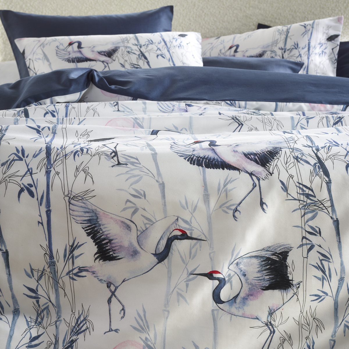 De Witte Lietaer Dekbedovertrek Mont Blanc Majolica Blue - Tweepersoons - 200 x 200/220 cm - Katoen Satijn