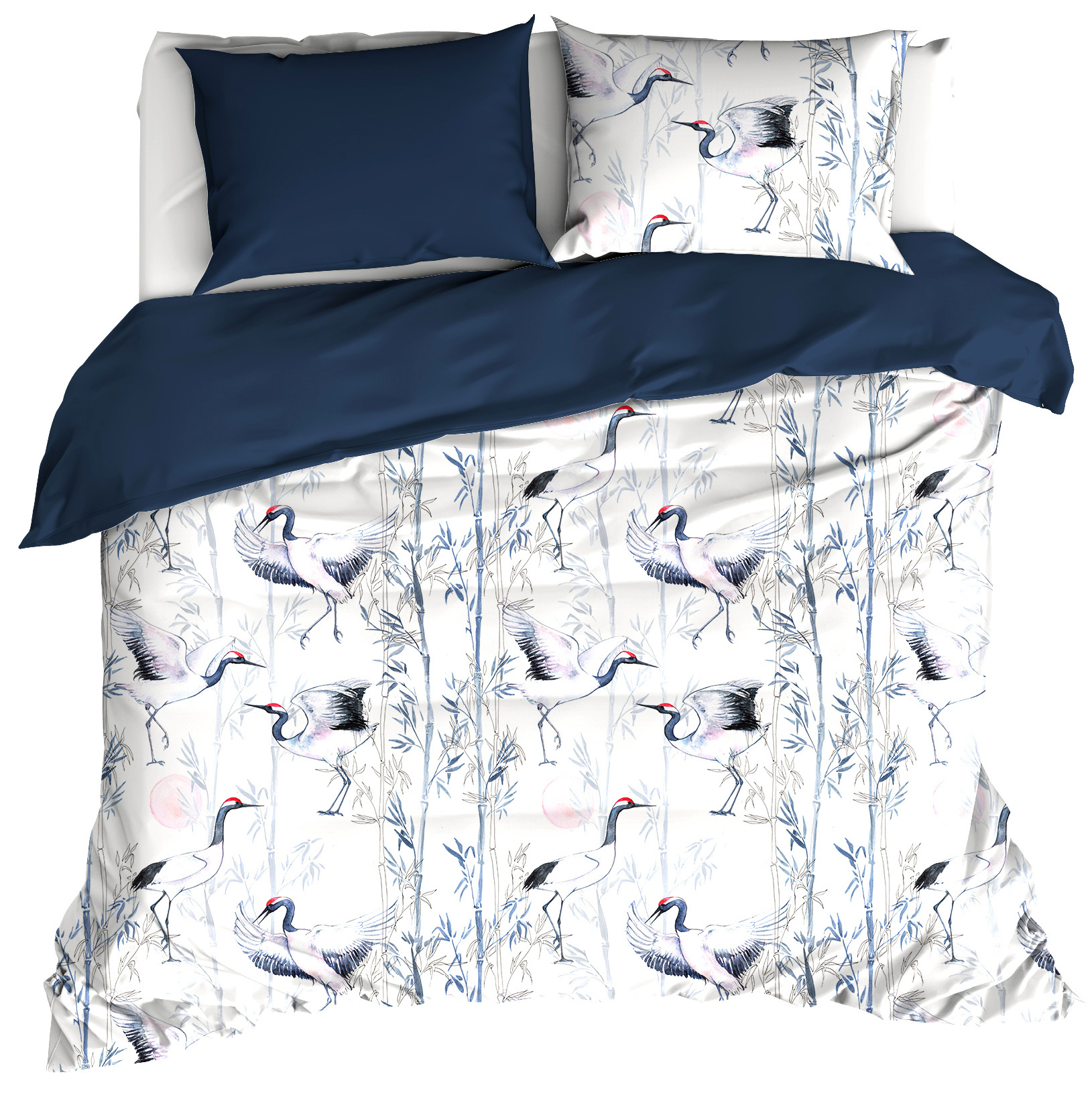 De Witte Lietaer Duvet cover Mont Blanc Majolica Blue - Lits Jumeaux - 240 x 220 cm - Cotton Satin