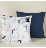 De Witte Lietaer Decorative Pillowcase Set Mont Blanc Majolica Blue - 40 x 40 cm - Satin Cotton