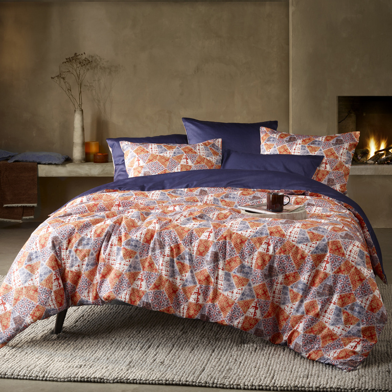 De Witte Lietaer Duvet cover Quilt Blue Ribbon - Lits Jumeaux - 240 x 220 cm - Cotton Satin