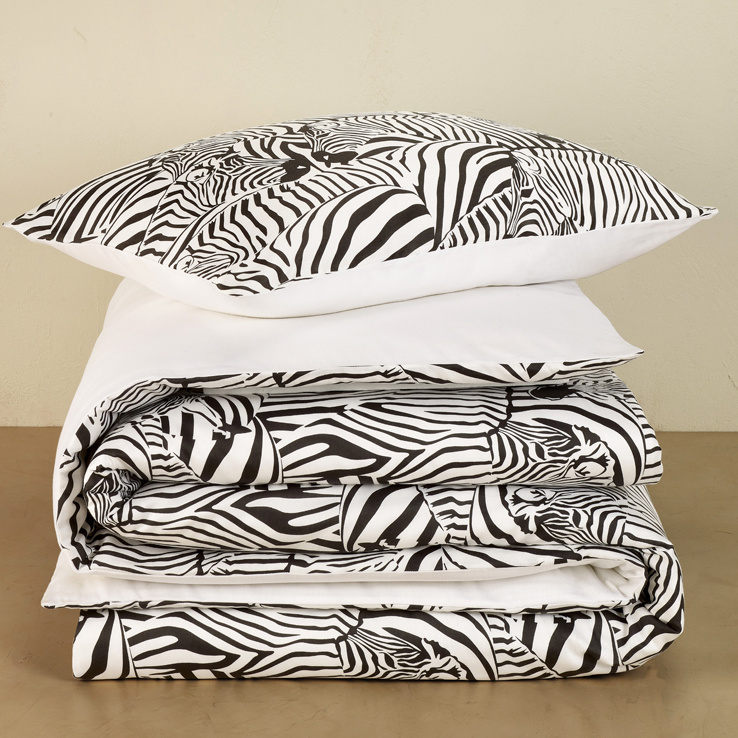 De Witte Lietaer Duvet cover Zebra Eggshell - Single - 140 x 200/220 cm - Cotton Satin