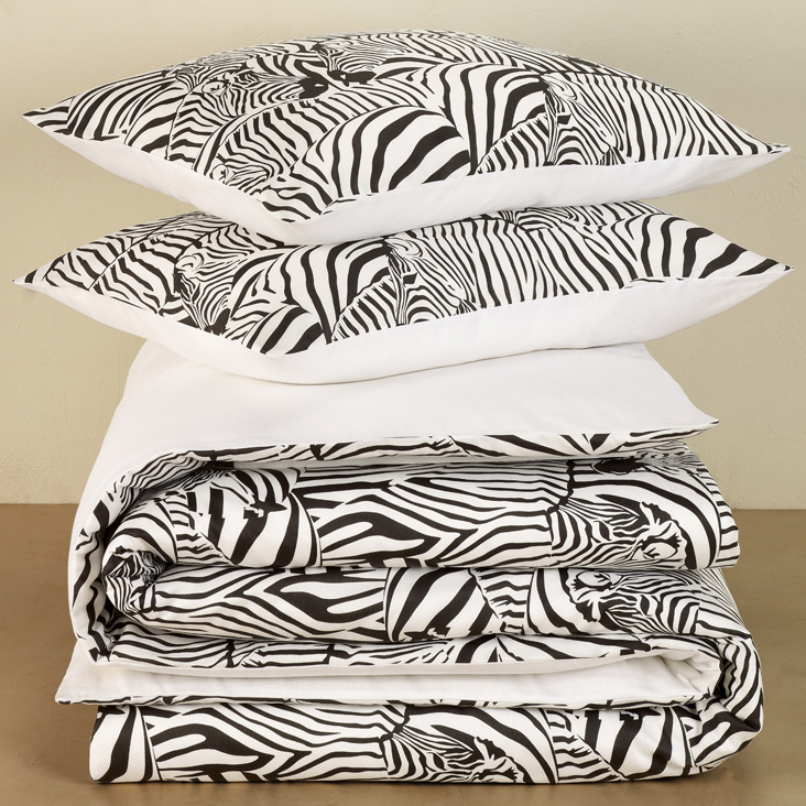 De Witte Lietaer Dekbedovertrek Zebra Eggshell - Tweepersoons - 200 x 200/220 cm - Katoen Satijn