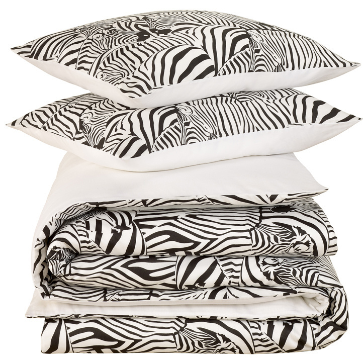 De Witte Lietaer Dekbedovertrek Zebra Eggshell - Tweepersoons - 200 x 200/220 cm - Katoen Satijn