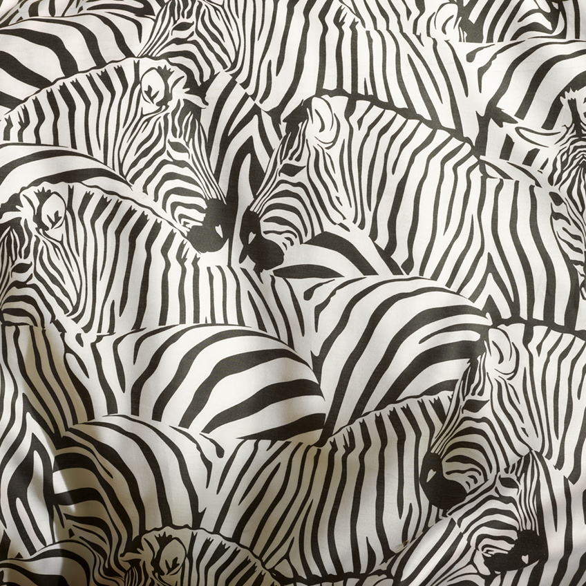 De Witte Lietaer Dekbedovertrek Zebra Eggshell - Lits Jumeaux - 240 x 220 cm - Katoen Satijn