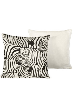 De Witte Lietaer Decorative pillowcase Set 2 x Zebra Eggshell 40 x 40 cm