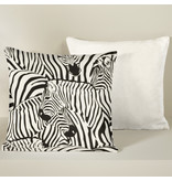 De Witte Lietaer Throw Pillowcase Set Zebra Eggshell - 40 x 40 cm - Satin Cotton