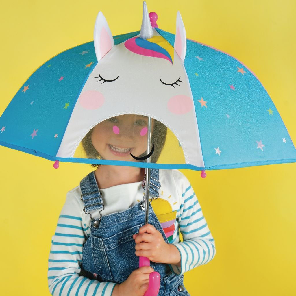 Floss & Rock Paraplu, Unicorn 3D - 54 cm x 60 cm - Verandert van kleur!