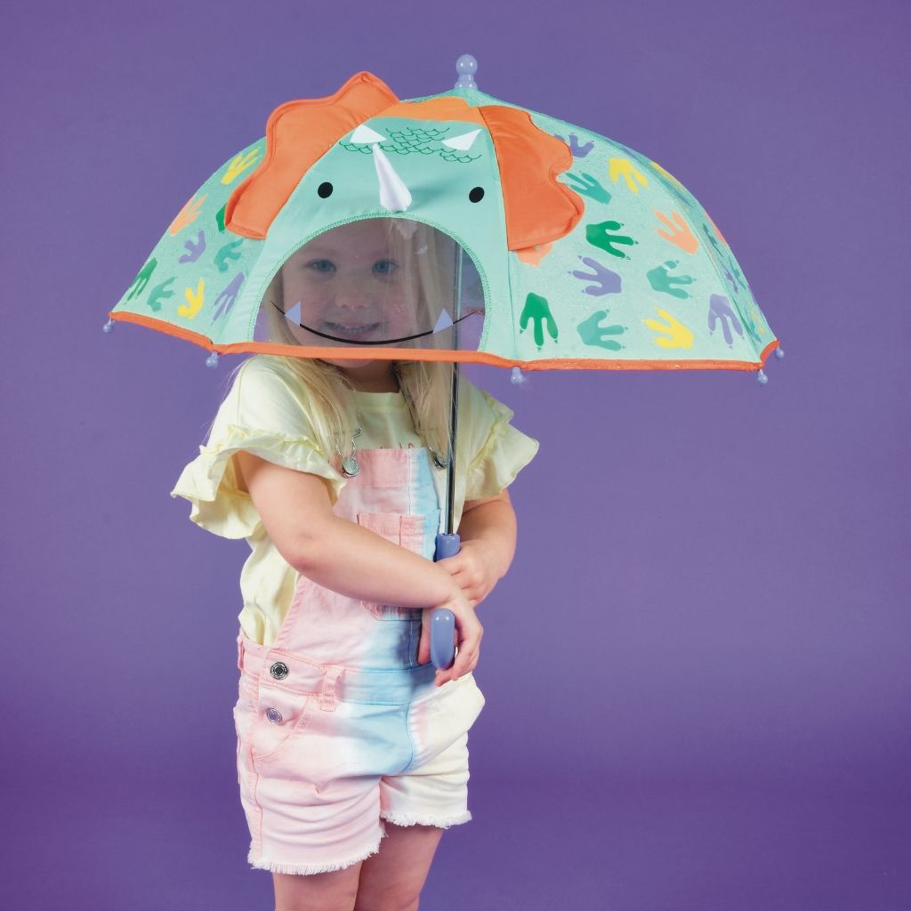 Floss & Rock Umbrella, Dino 3D - 54 cm x 60 cm - Changes color!