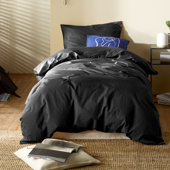 Moodit Duvet cover Basil Black - Single - 140 x 220 cm - Cotton