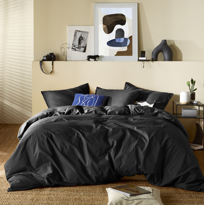 Moodit Duvet cover Basil Black - Double - 200 x 220 cm - Cotton