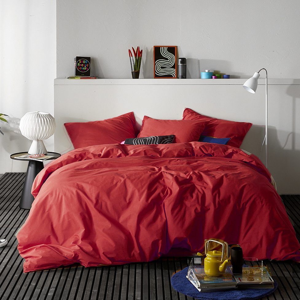 Moodit Duvet cover Basil Deep Red - Double - 200 x 220 cm - Cotton