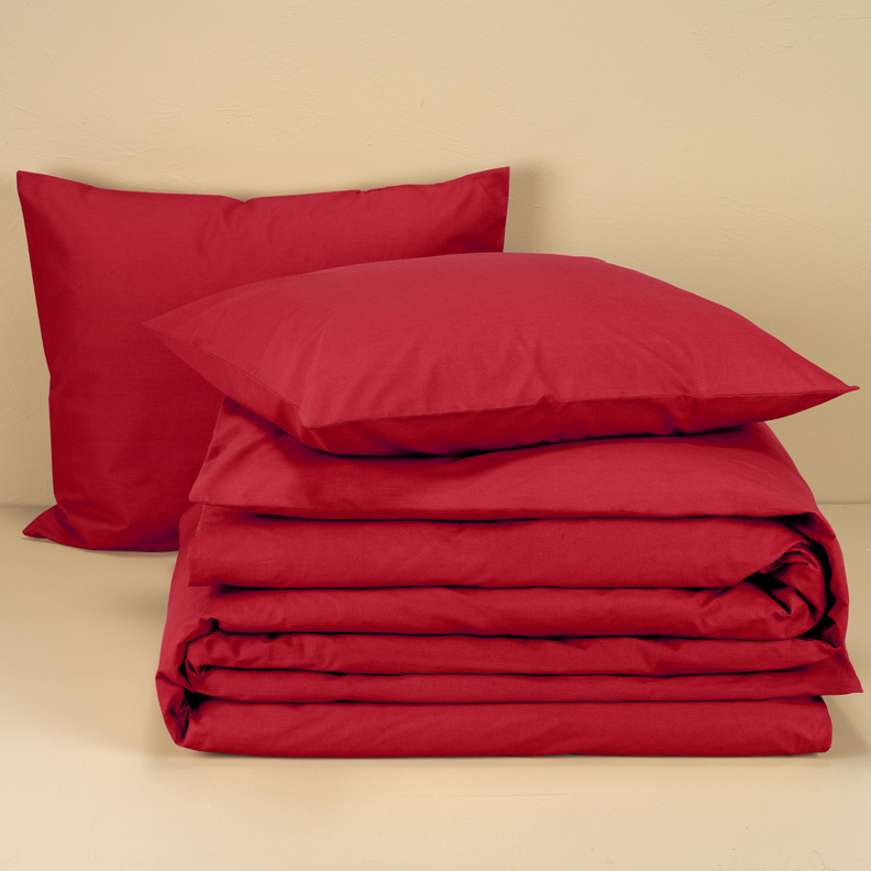 Moodit Dekbedovertrek Basil Deep Red - Tweepersoons - 200 x 220 cm - Katoen