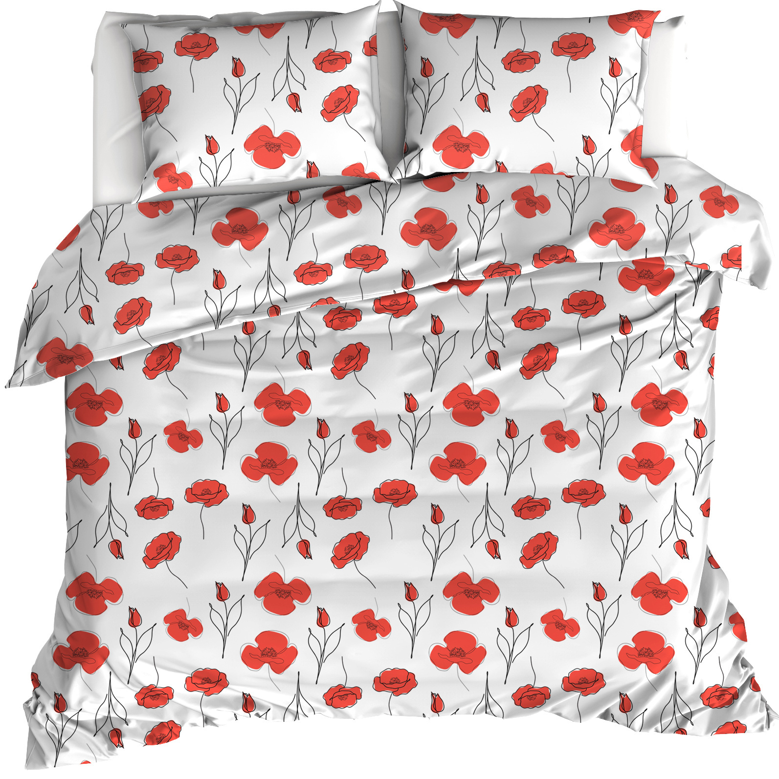 Moodit Duvet cover Odil Papaver - Lits Jumeaux - 240 x 220 cm - Cotton