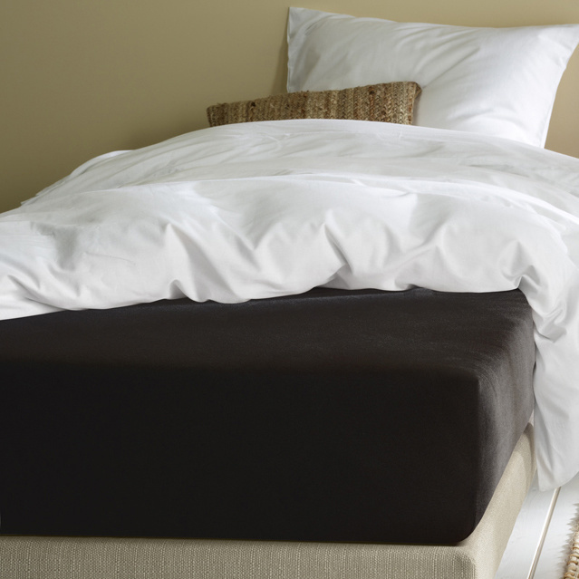 Moodit Fitted sheet Alina Black - 90 x 200 cm - Cotton Jersey