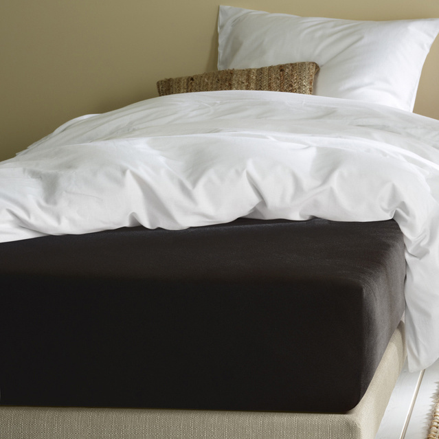 Moodit Fitted sheet Alina Black - 140 x 200 cm - Cotton Jersey