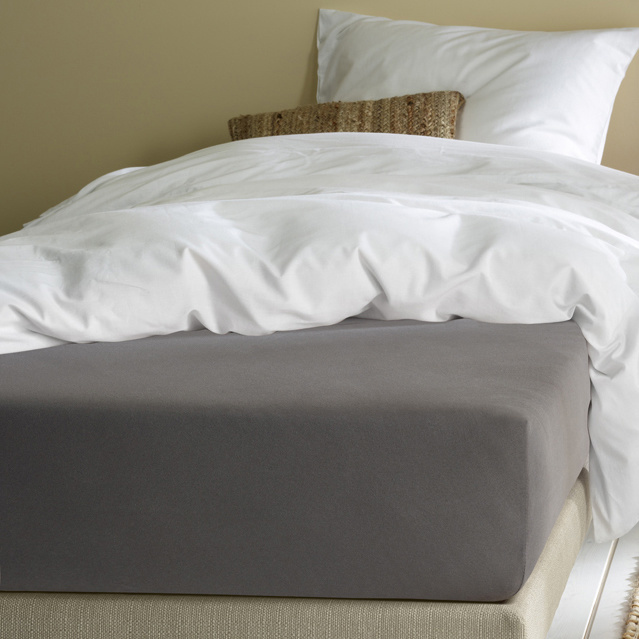 Moodit Fitted sheet Alina Grey - 90 x 200 cm - Cotton Jersey
