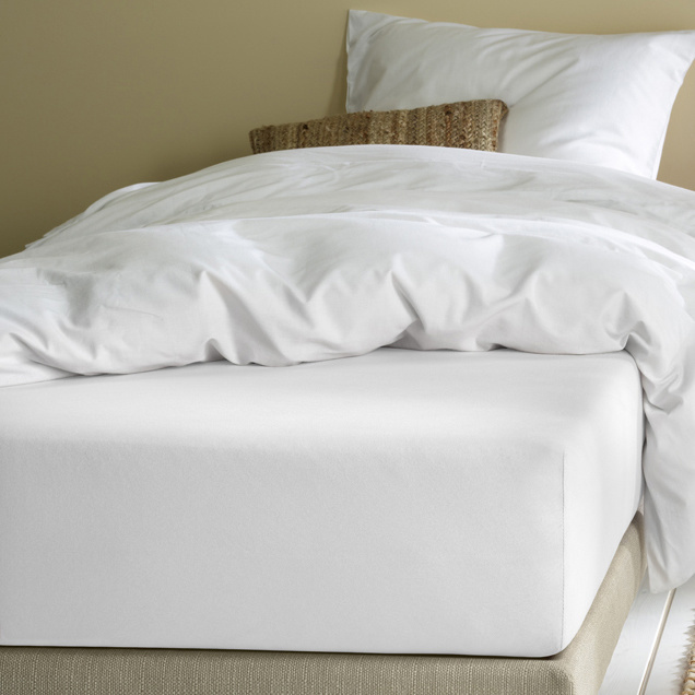 Moodit Fitted sheet Alina White - 140 x 200 cm - Cotton Jersey