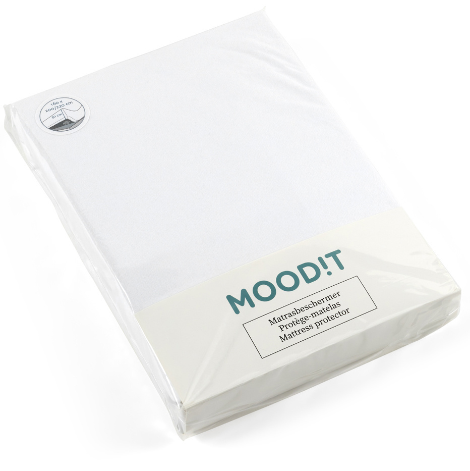 Moodit Waterproof Mattress Protector, Noa - Single - 90 x 200 cm - Cotton Jersey + PU