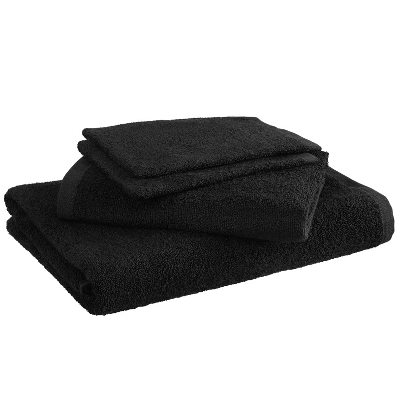 Moodit Badlinnen Troy Black - 2 washandjes + 1 handdoek + 1 douchelaken