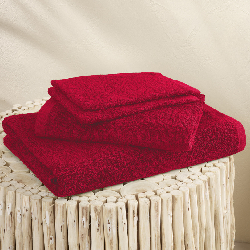 Moodit Bath towels Troy Deep Red - 2 washcloths + 1 towel + 1 shower towel