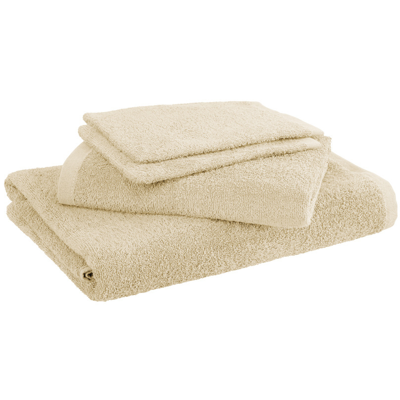 Moodit Badlinnen Troy Sand - 2 washandjes + 1 handdoek + 1 douchelaken