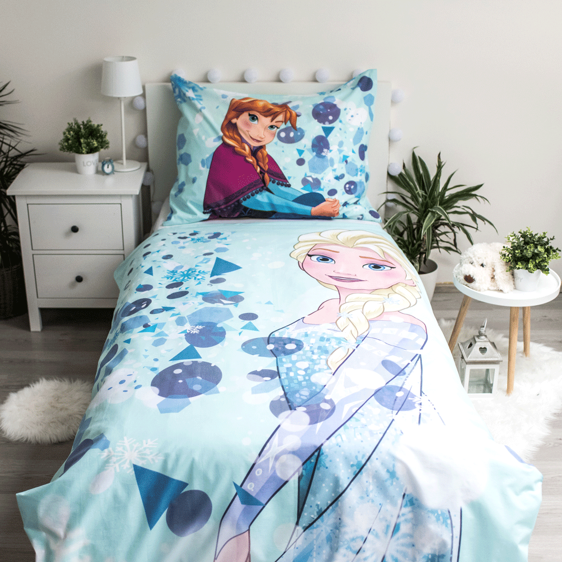 Disney Frozen Dekbedovertrek, Sisters Glow in the Dark - Eenpersoons - 140 x 200 cm - Katoen