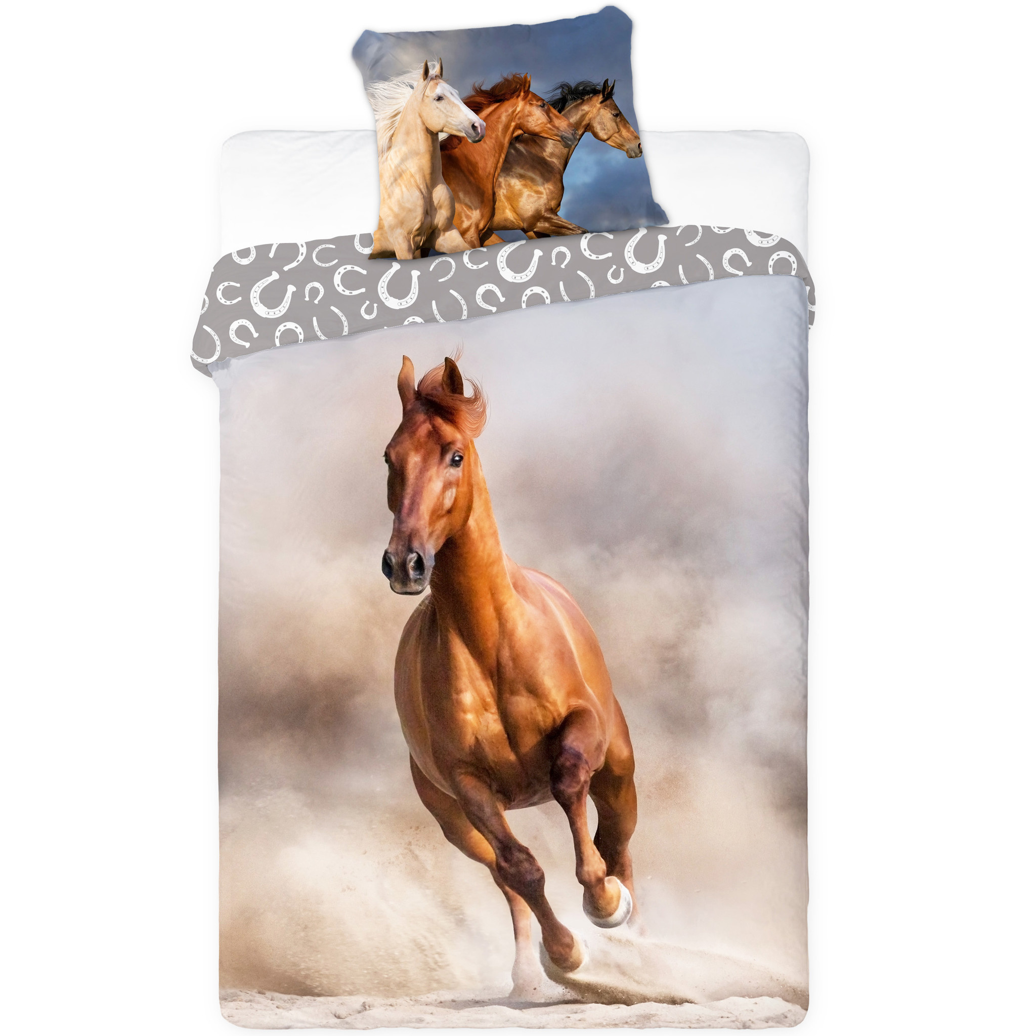 Animal Pictures Dekbedovertrek Galopperend Paard - Eenpersoons - 140  x 200 cm - Katoen