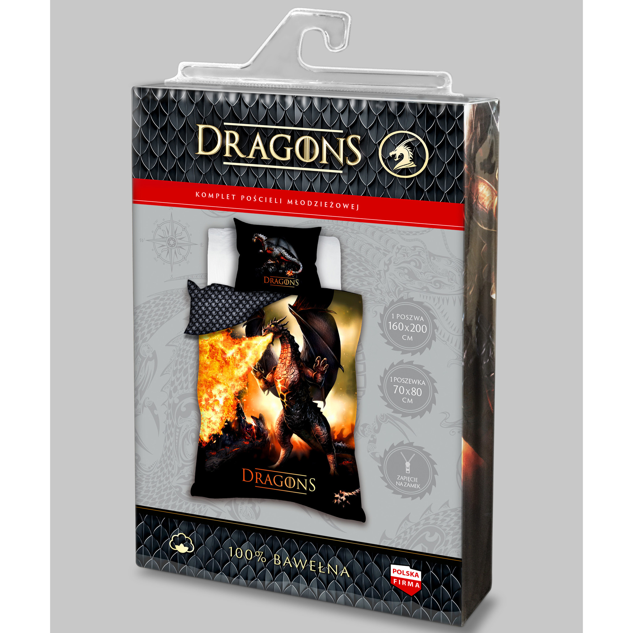 Draak Dekbedovertrek Dragons - Eenpersoons - 140  x 200 cm - Katoen