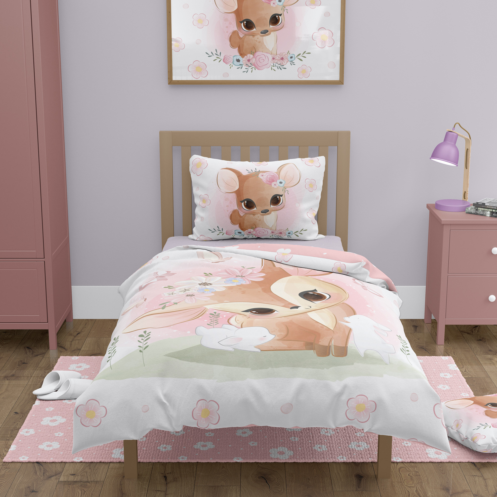 Cuddles BABY Dekbedovertrek, Hertje - 100 x 135 cm - Katoen