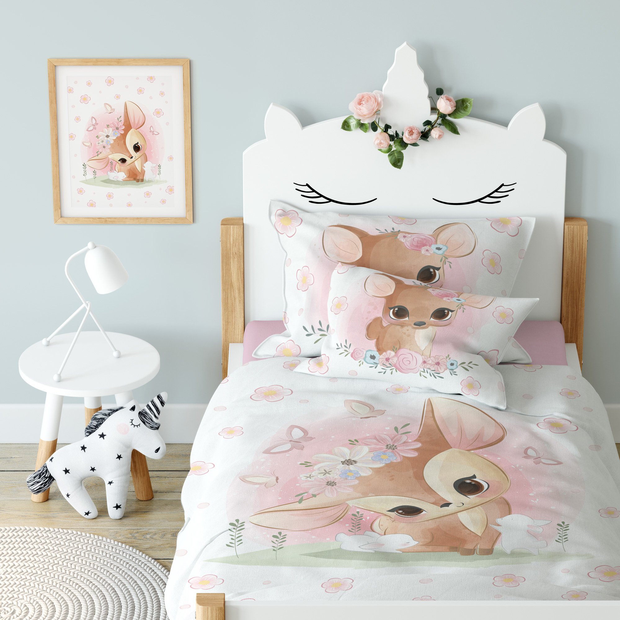 Cuddles BABY Dekbedovertrek, Hertje - 100 x 135 cm - Katoen