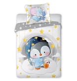 Cuddles BABY Dekbedovertrek, Pinguïn - 100 x 135 cm - Katoen
