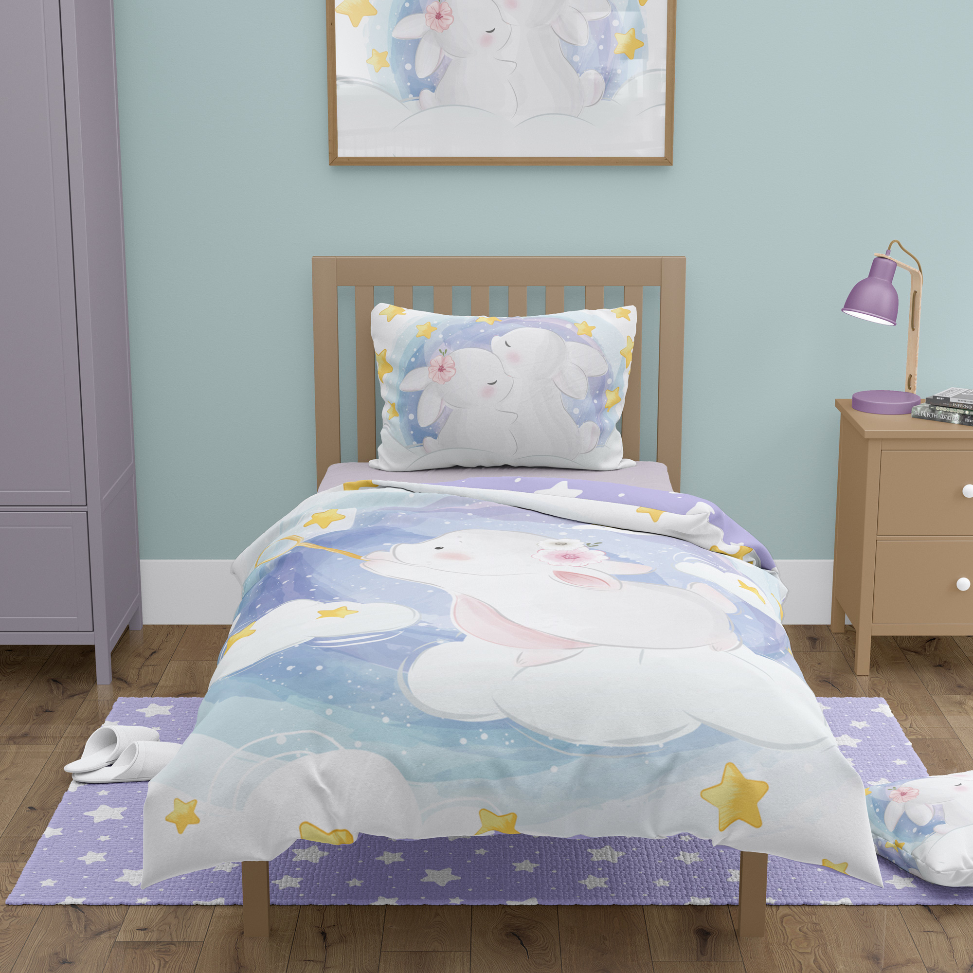 Cuddles BABY Duvet cover, Rabbit - 100 x 135 cm - Cotton